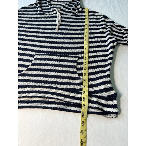 Abercrombie and Fitch W SM Hooded Sweater Striped Open Weave Beach Cruise Vacay - Picture 5 of 6